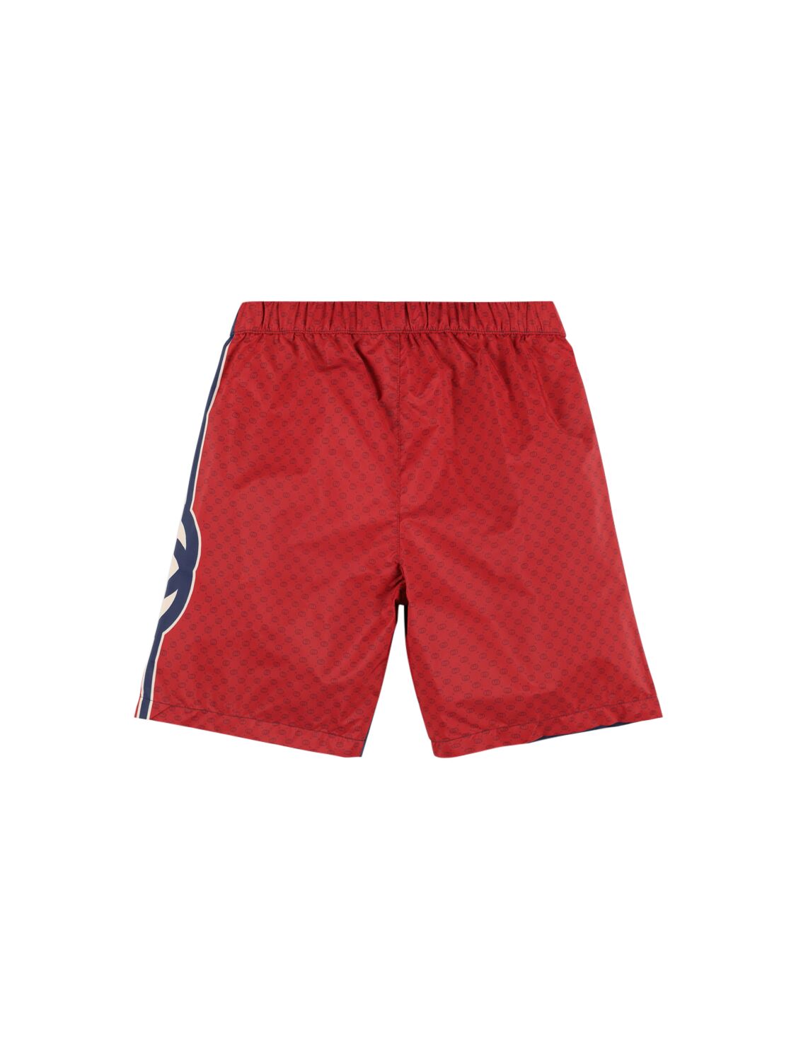 Shop Gucci Gg Logo Nylon Swim Shorts In 蓝色,红色