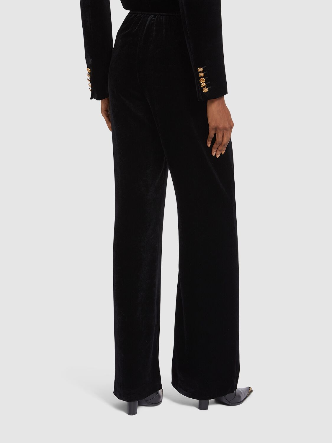 Etro Velvet Straight Pants In 黑色 | ModeSens