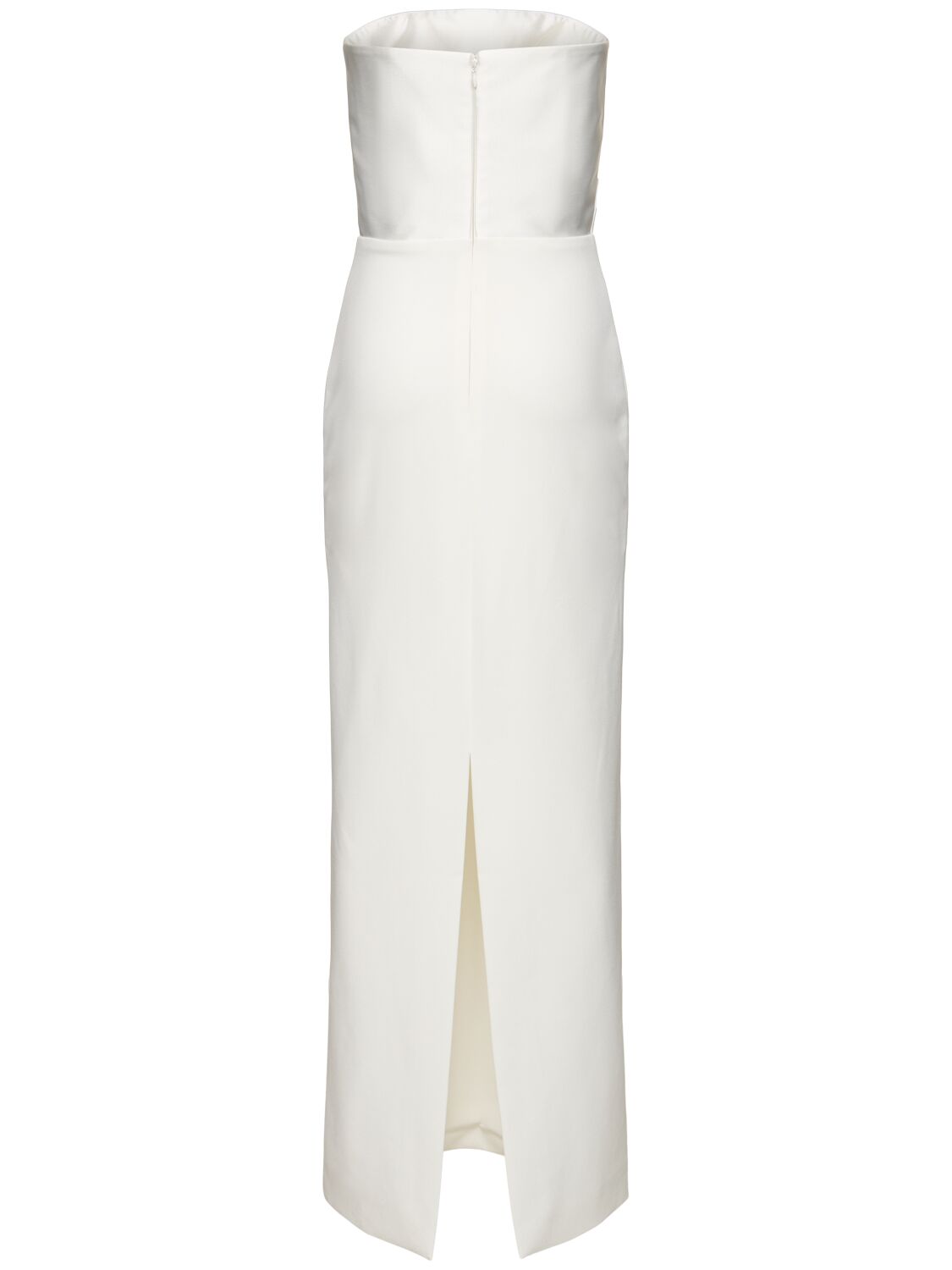 Shop Solace London Afra Crepe Knit Strapless Maxi Dress In White
