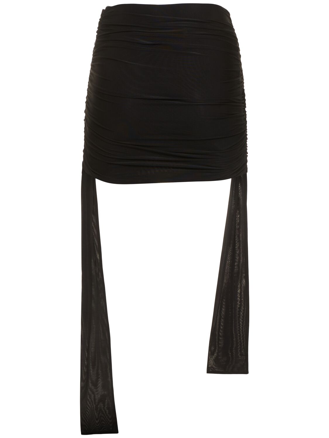 Shop Blumarine Mesh Mini Skirt W/gold Rings In Black
