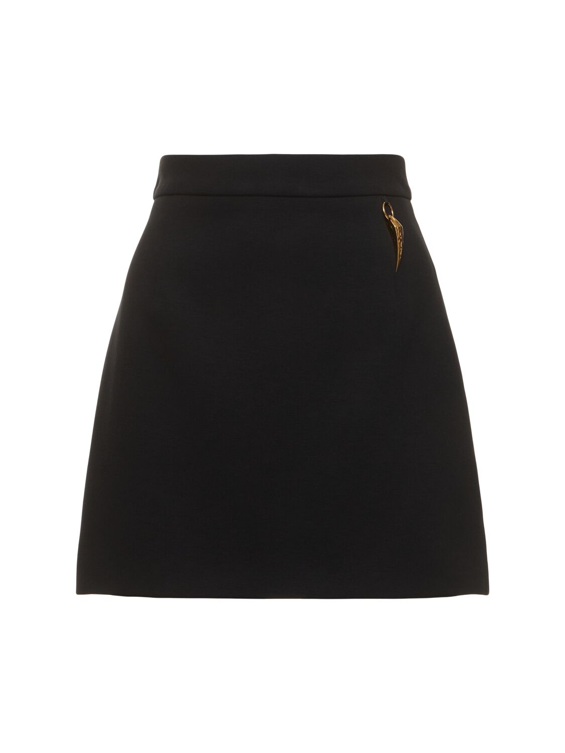 Roberto Cavalli Compact Viscose Jersey Mini Skirt In Black