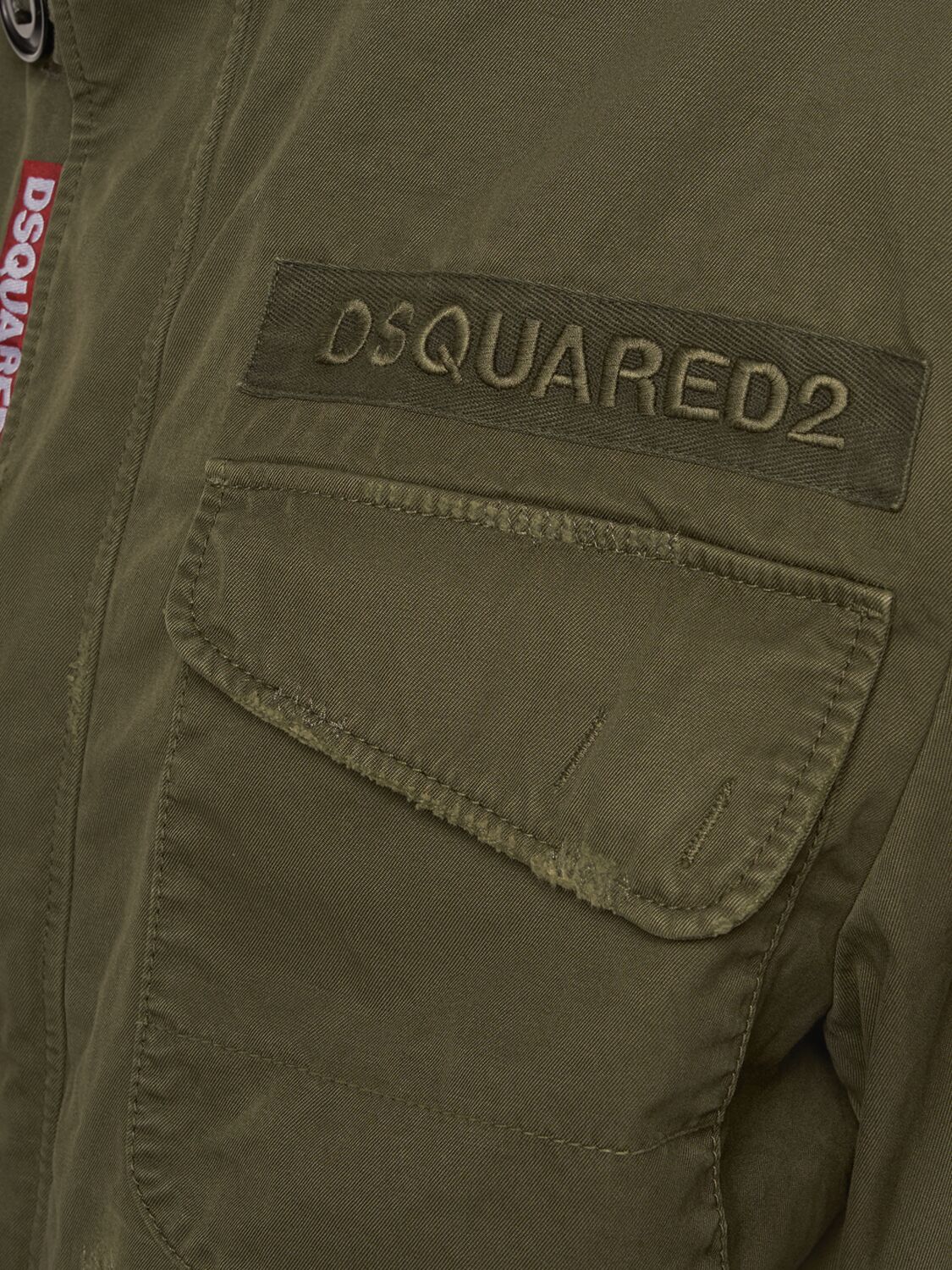 Shop Dsquared2 Military Twill Overdyed Bomber Jacket In Military Green