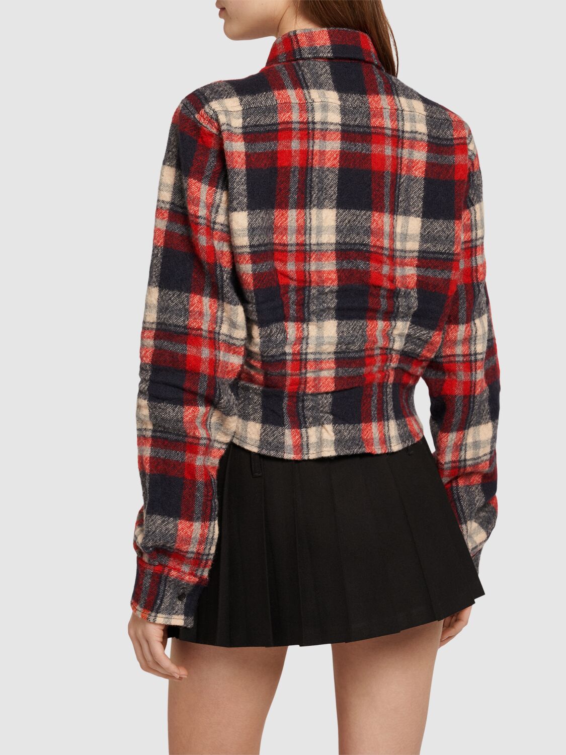 Shop Dsquared2 Checked Wool Shirt In Red/multi