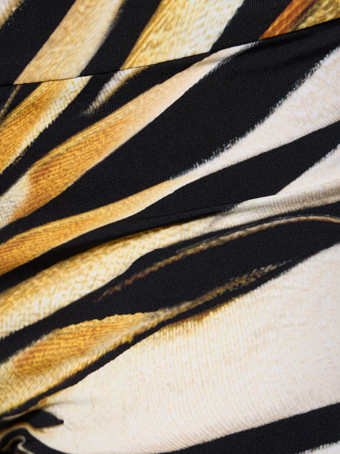 Shop Roberto Cavalli Ray Of Gold Printed Lycra Flared Pants In Yellow/black