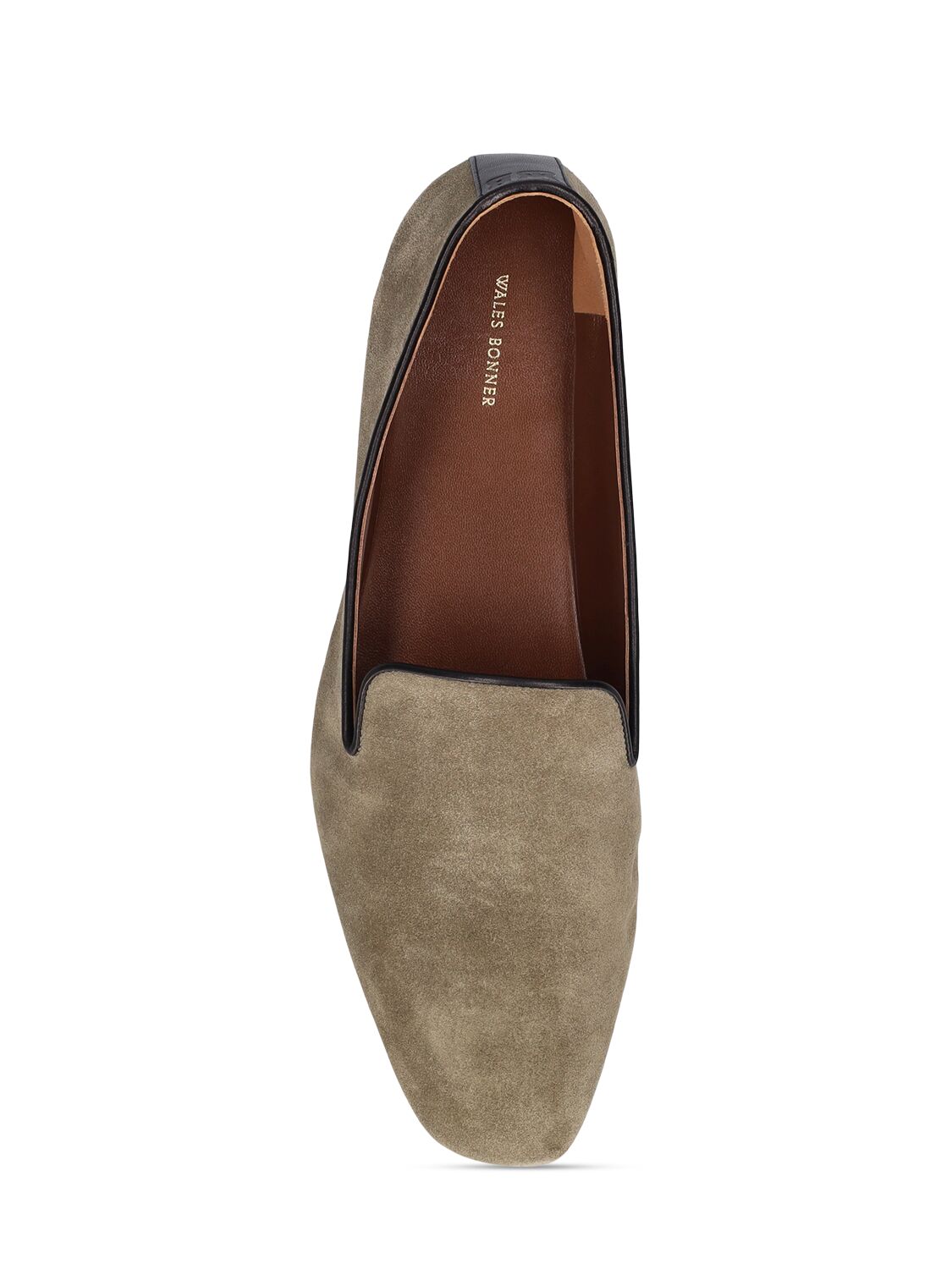 Shop Wales Bonner Suede Loafers In Military Green