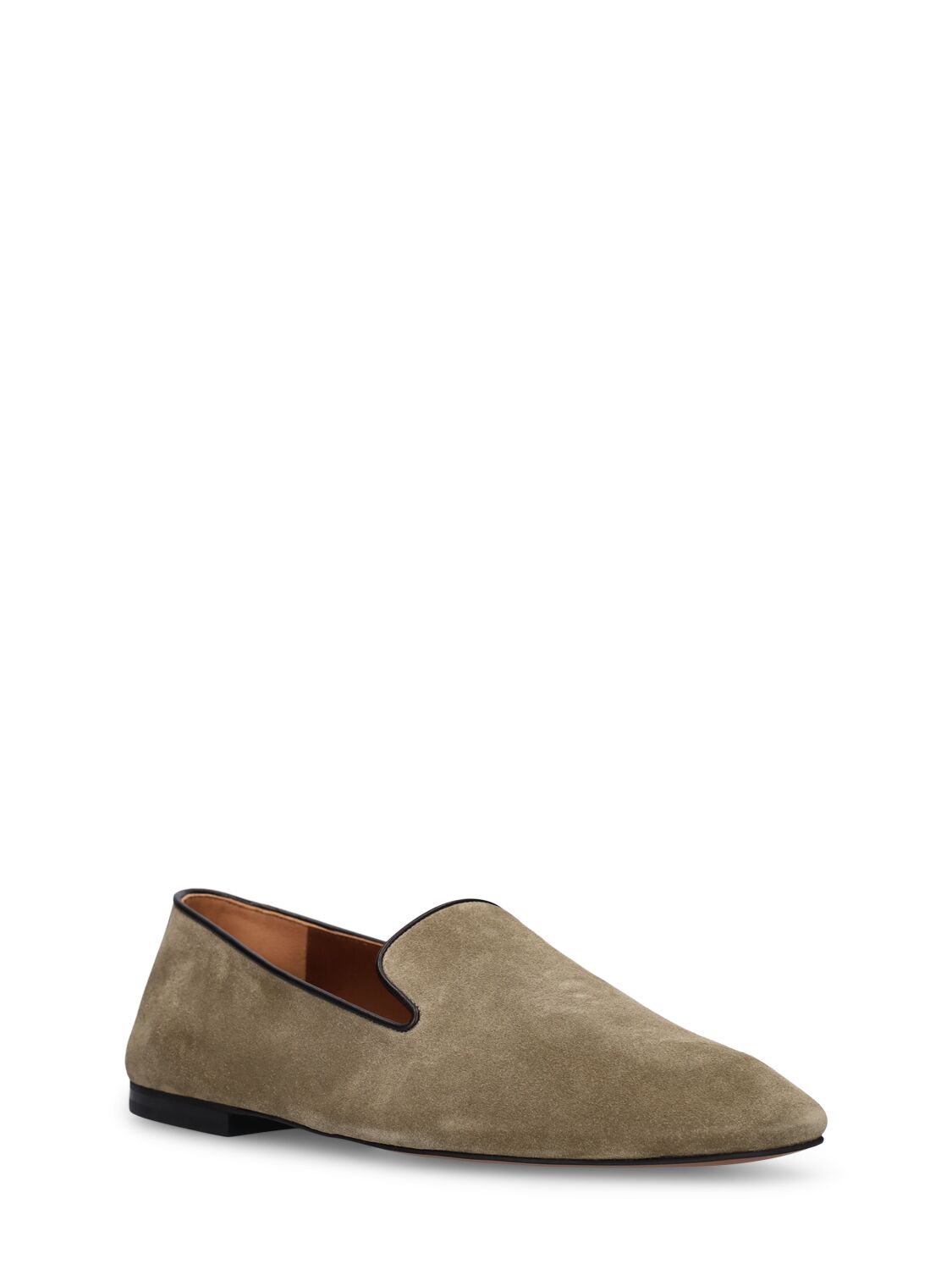 Shop Wales Bonner Suede Loafers In Military Green