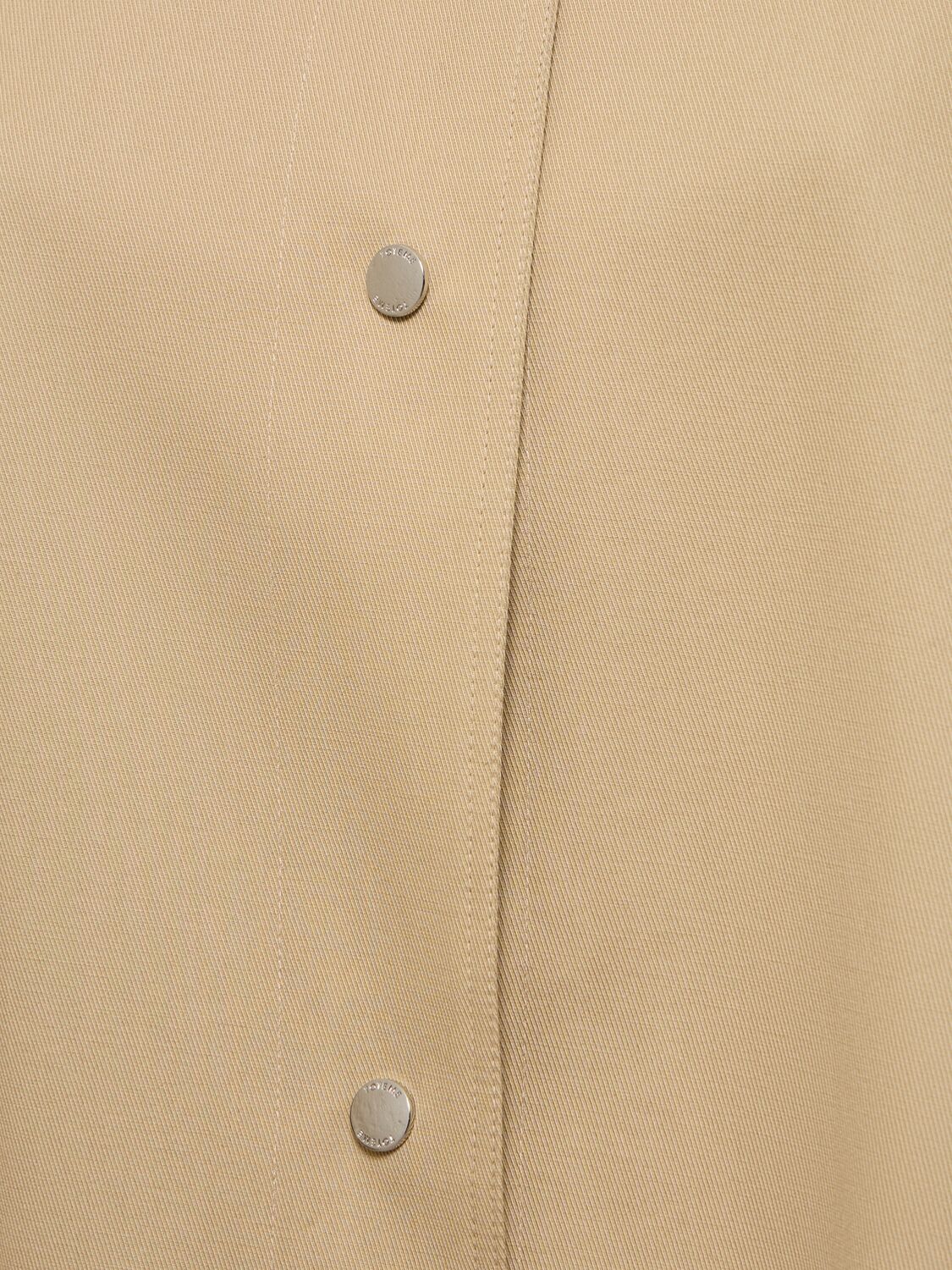 Shop Totême Organic Cotton Twill Overshirt In Beige