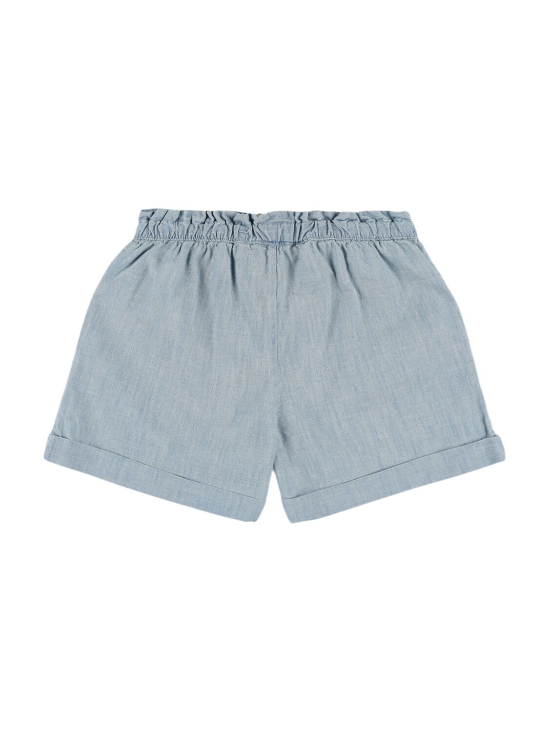 Shop Ralph Lauren Cotton Chambray Shorts In Light Blue