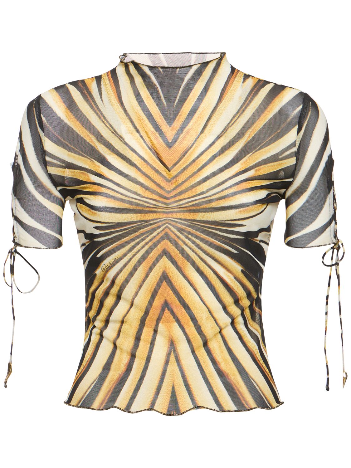 Ray Of Gold Printed Tulle Top