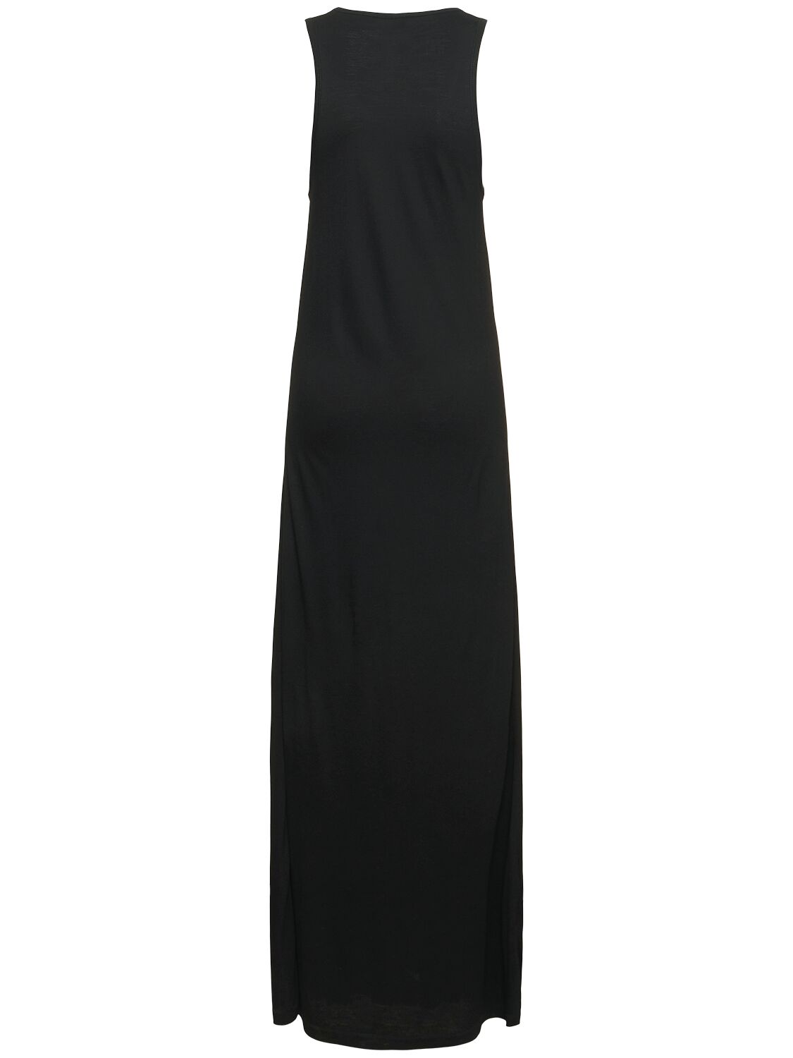 Totême Scoop-neck Sleeveless Sable Maxi Dress In Black