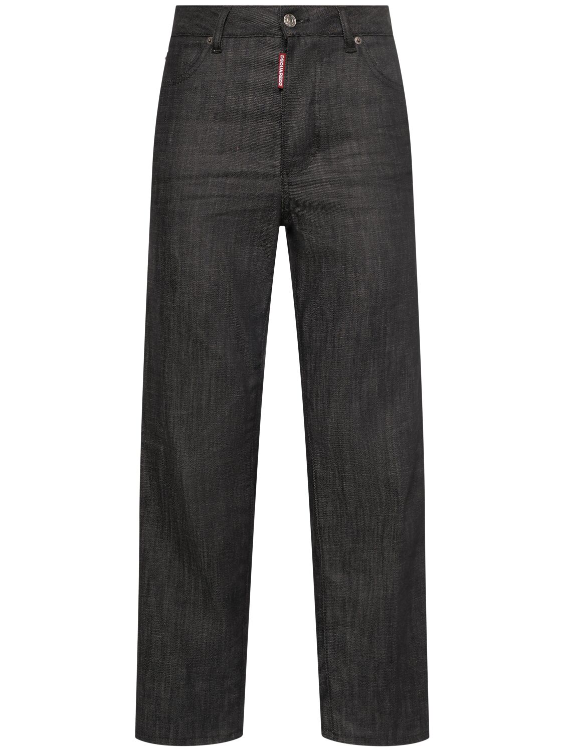 Dsquared2 Boston High Rise Denim Straight Jeans In Black