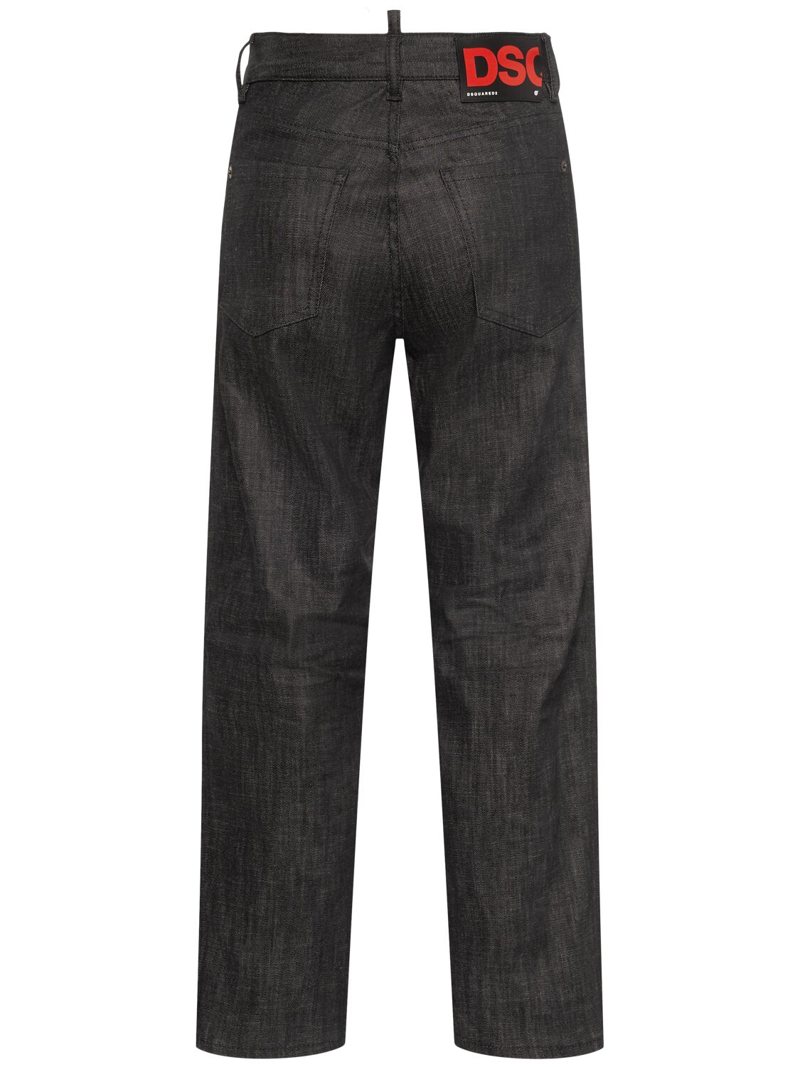 Shop Dsquared2 Boston High Rise Denim Straight Jeans In Black