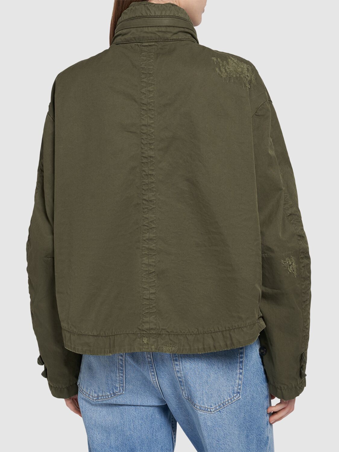 Shop Dsquared2 Military Twill Overdyed Bomber Jacket In Military Green