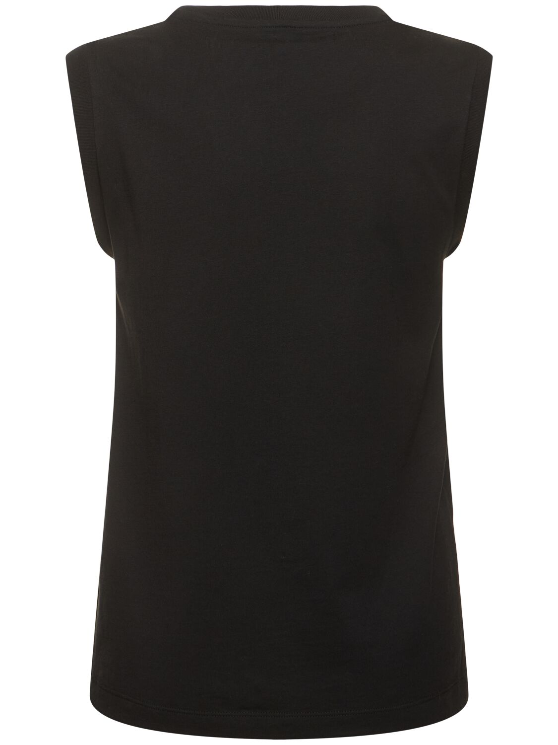 Shop Totême Sleeveless Organic Cotton Jersey Top In Black