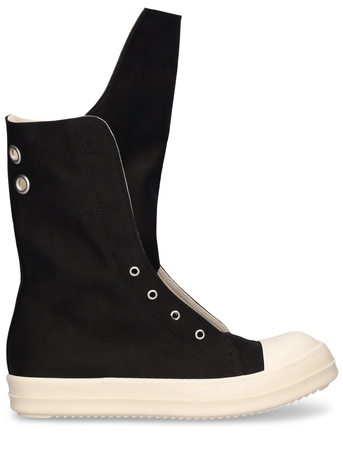 Shop Rick Owens Drkshdw Boot High Sneakers In Black,milk