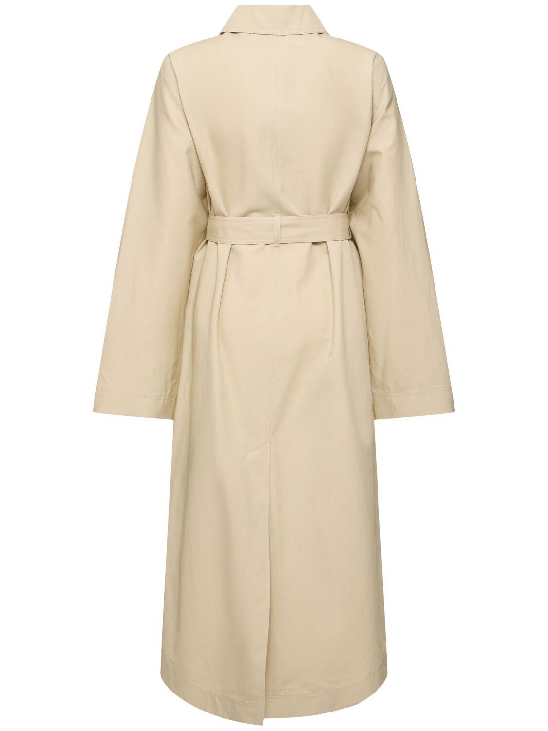 Shop Totême Tumbled Cotton & Silk Trench Coat In Beige