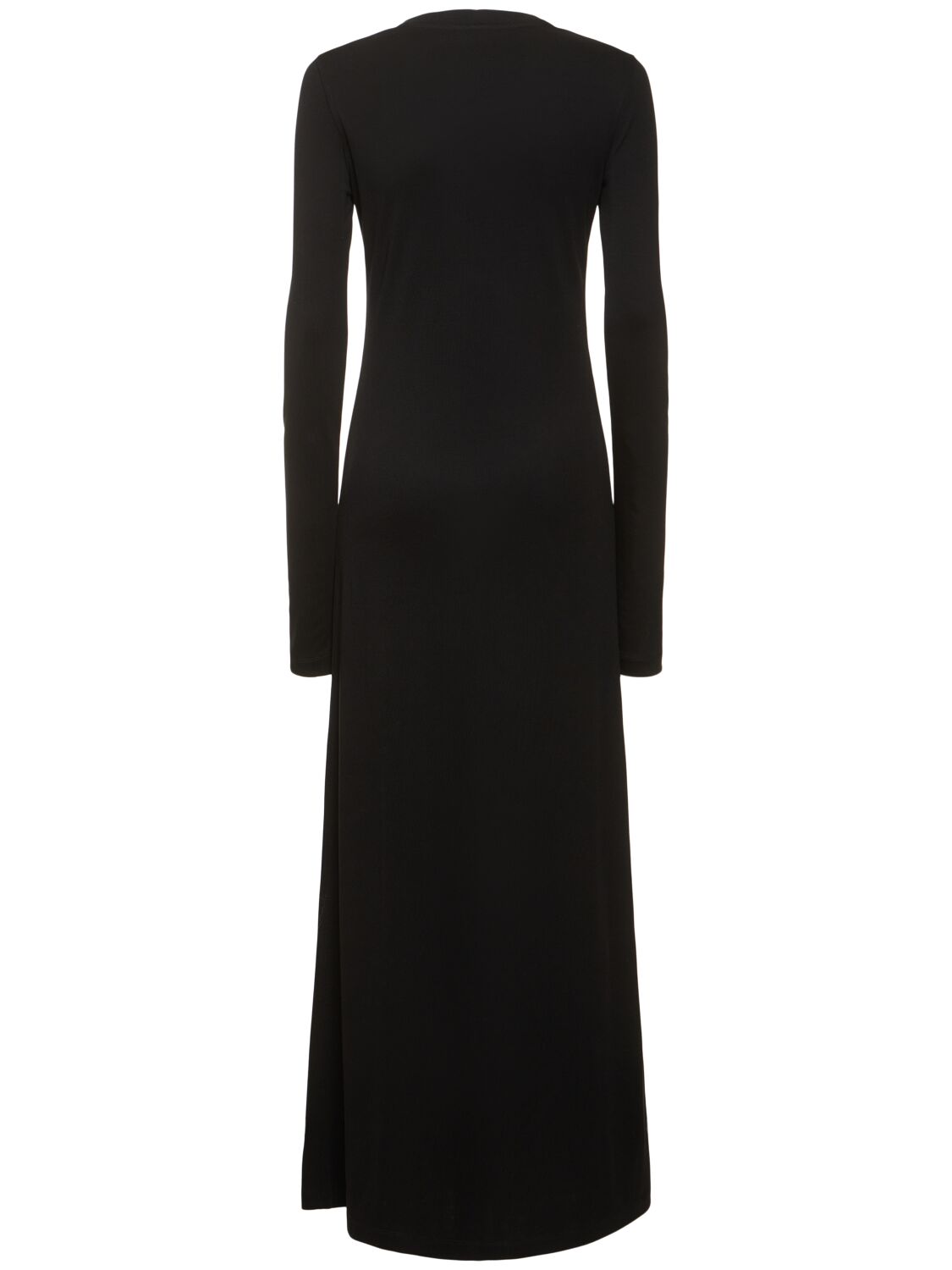 Shop Totême Oversized Tech Jersey Long Dress In Black