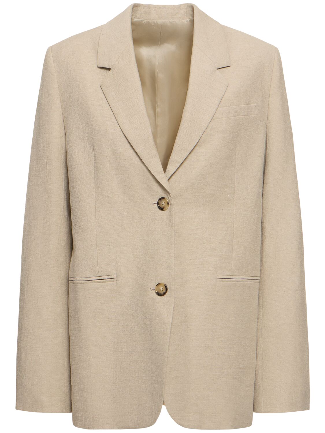 Totême Tailored Suit Linen Blend Jacket In Beige