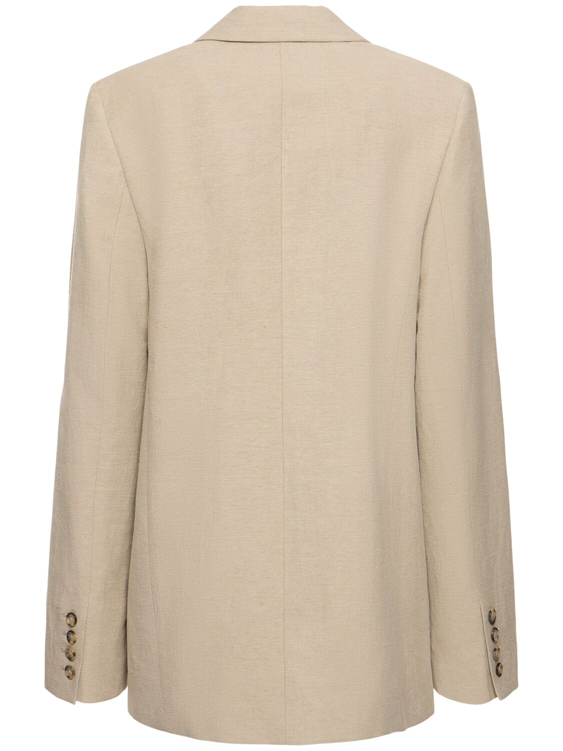 Shop Totême Tailored Suit Linen Blend Jacket In Beige