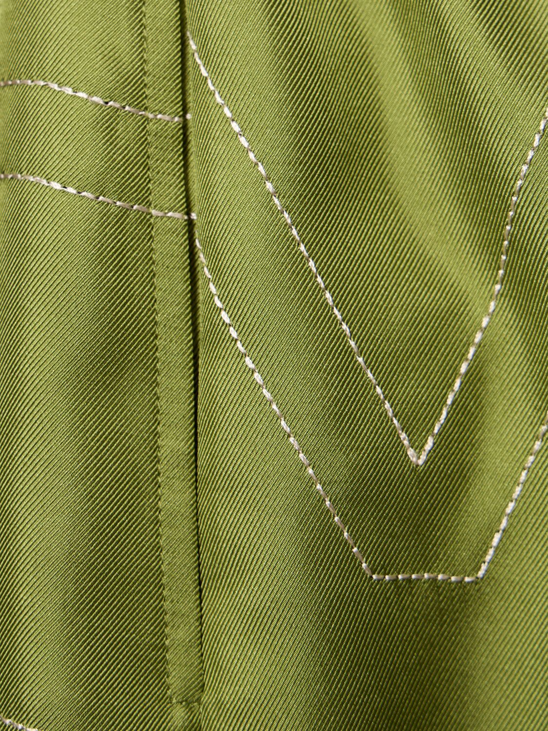 Shop Totême Monogram Silk Pajama Shorts In Green