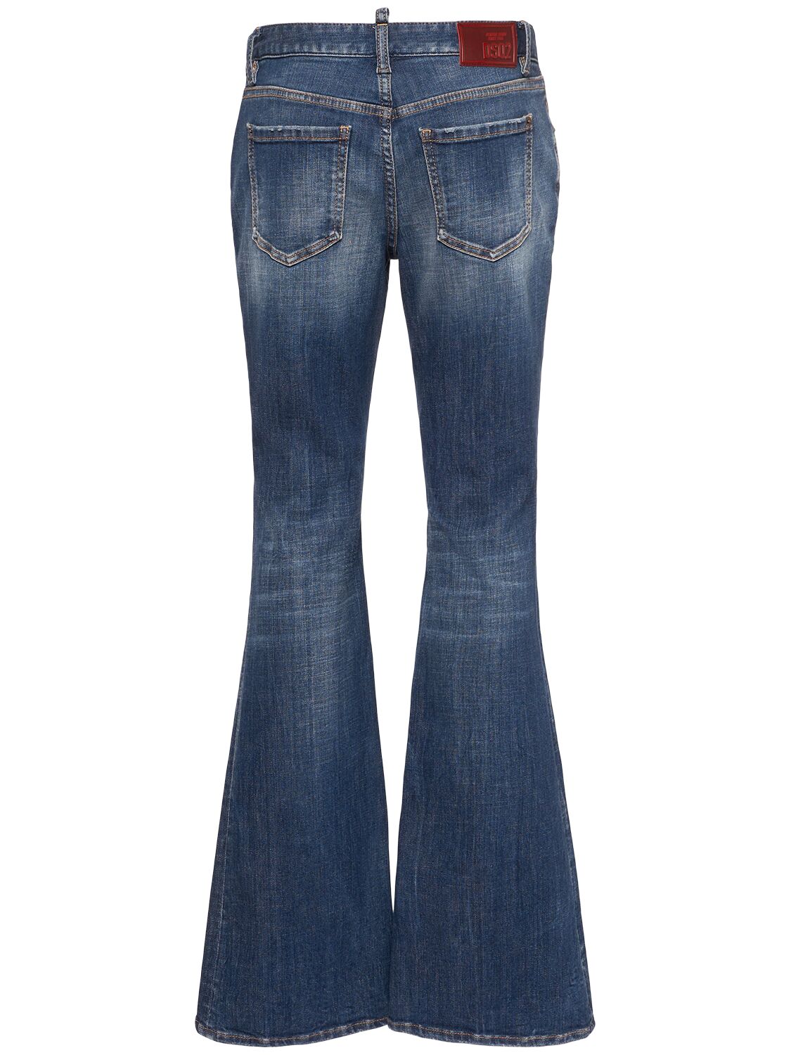 Shop Dsquared2 Medium Waist Denim Flared Jeans In Blue