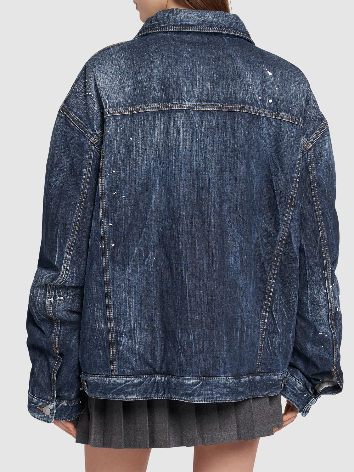 Shop Dsquared2 Padded Denim Over Jacket In Blue