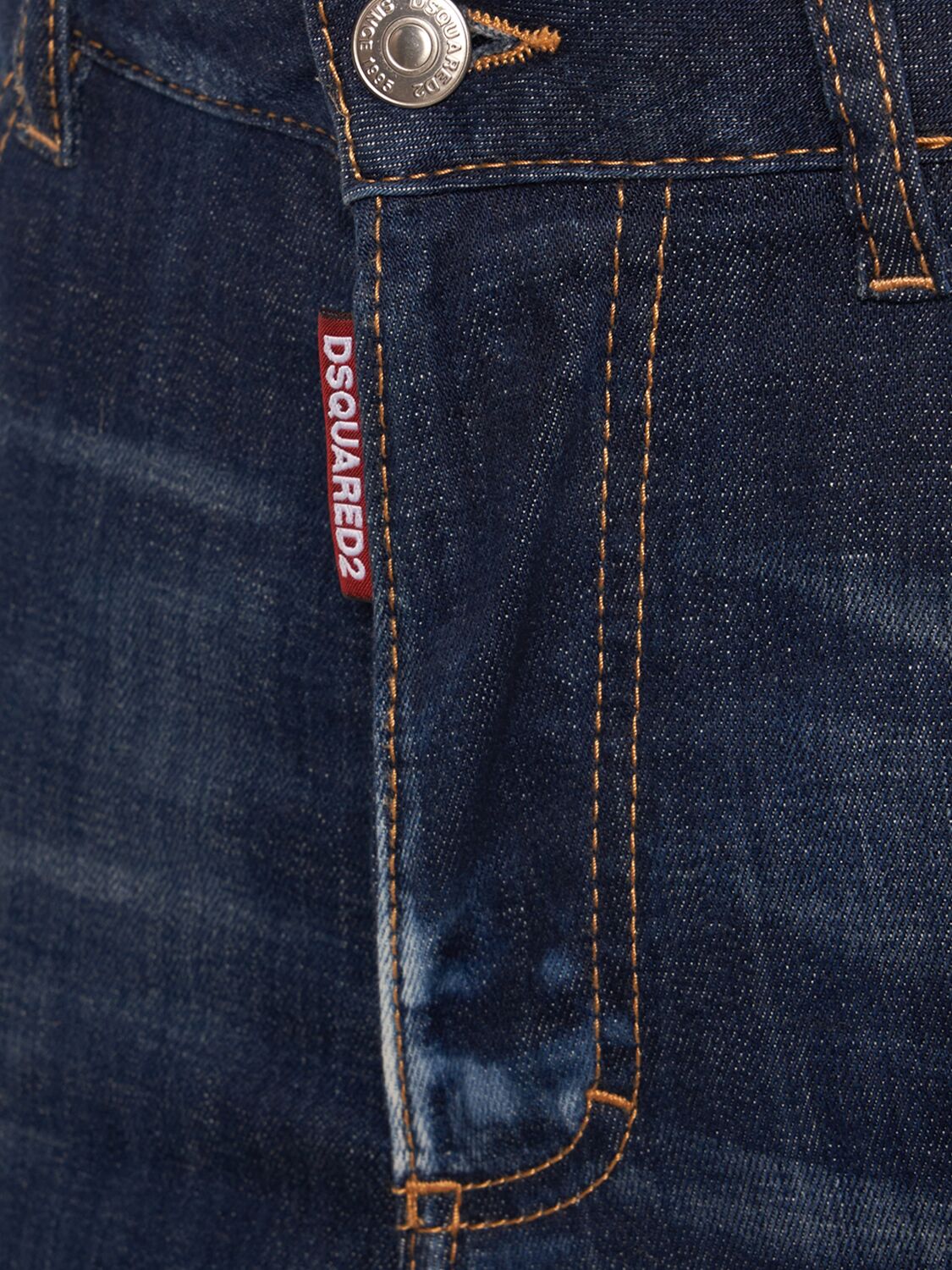 Shop Dsquared2 Boston High Waisted Straight Jeans In Navy