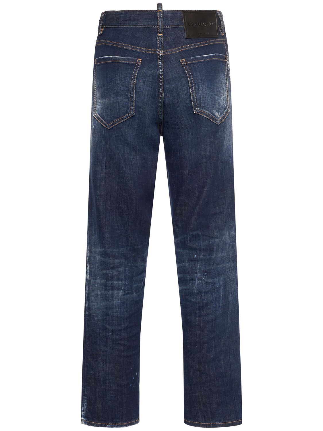 Shop Dsquared2 Boston High Waisted Straight Jeans In Navy