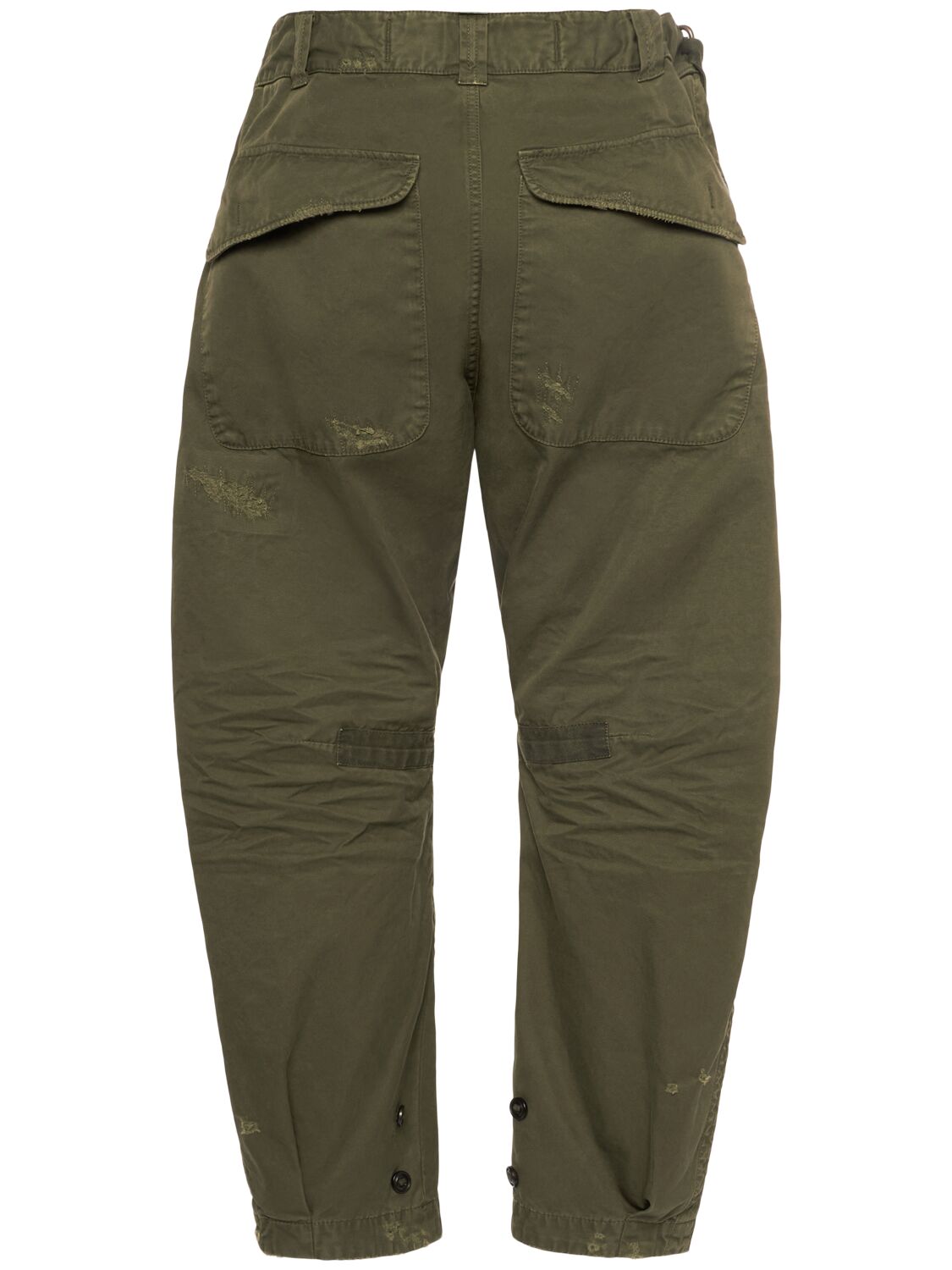 Shop Dsquared2 Military Overdyed Twill Wide Pants In Military Green