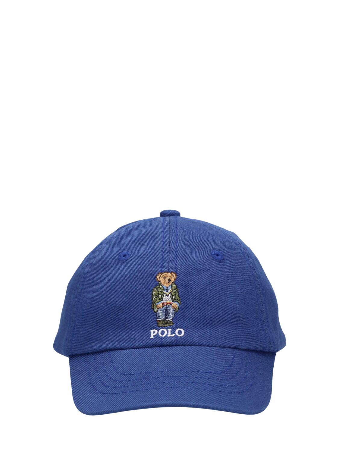 Ralph Lauren Babies' Bear Logo Cotton Baseball Hat In Blue