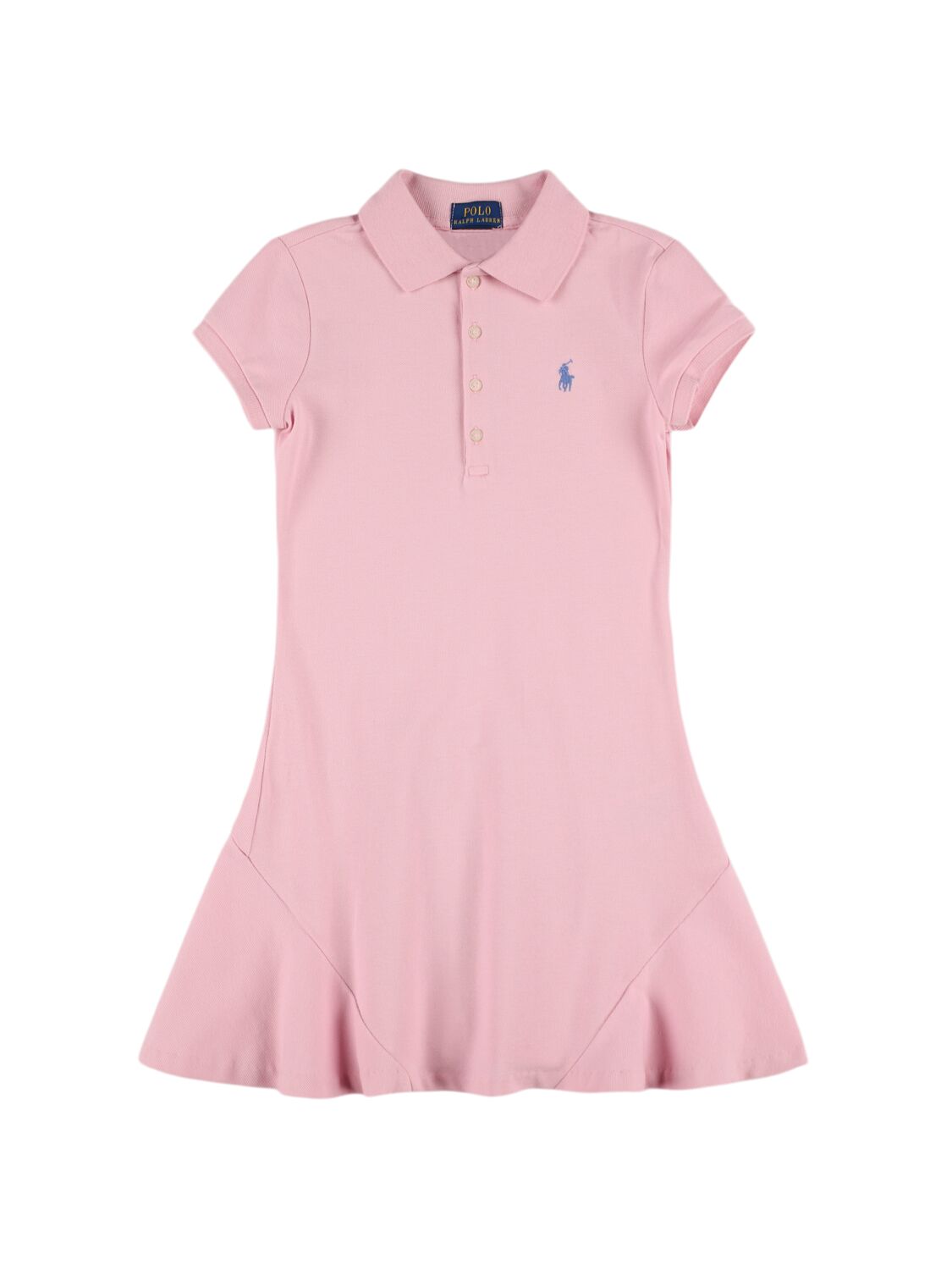 Ralph Lauren Babies' Cotton Blend Piquet Polo Dress In Pink