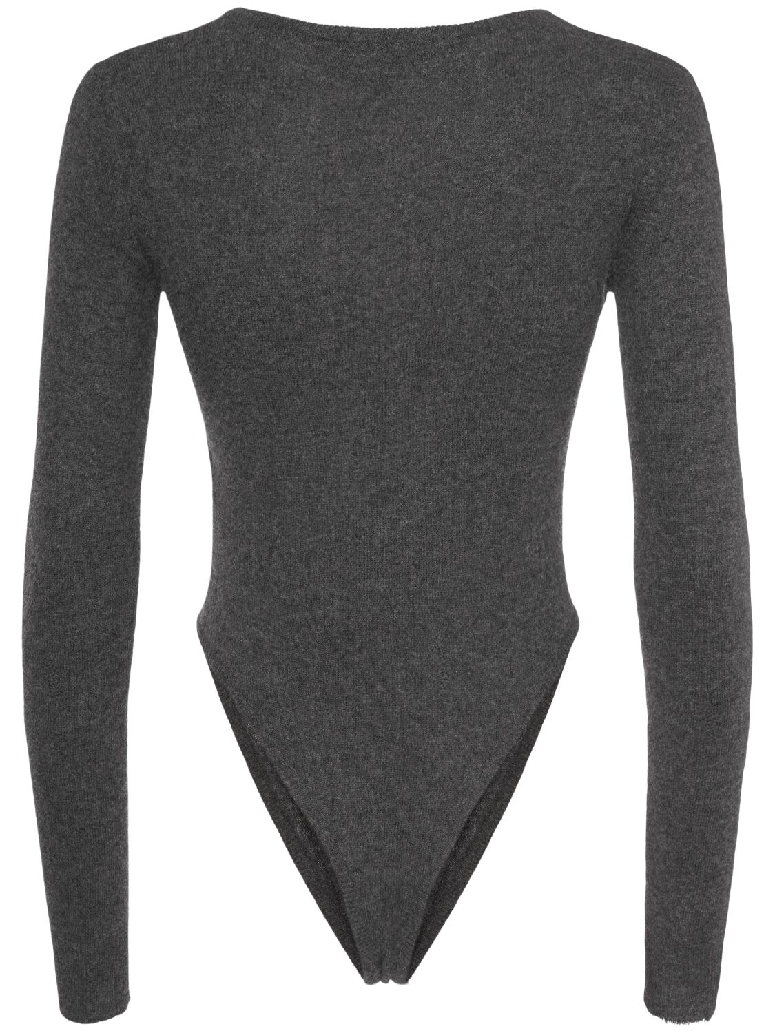 Shop Dsquared2 Buttoned Knit Wool Bodysuit In Dark Grey