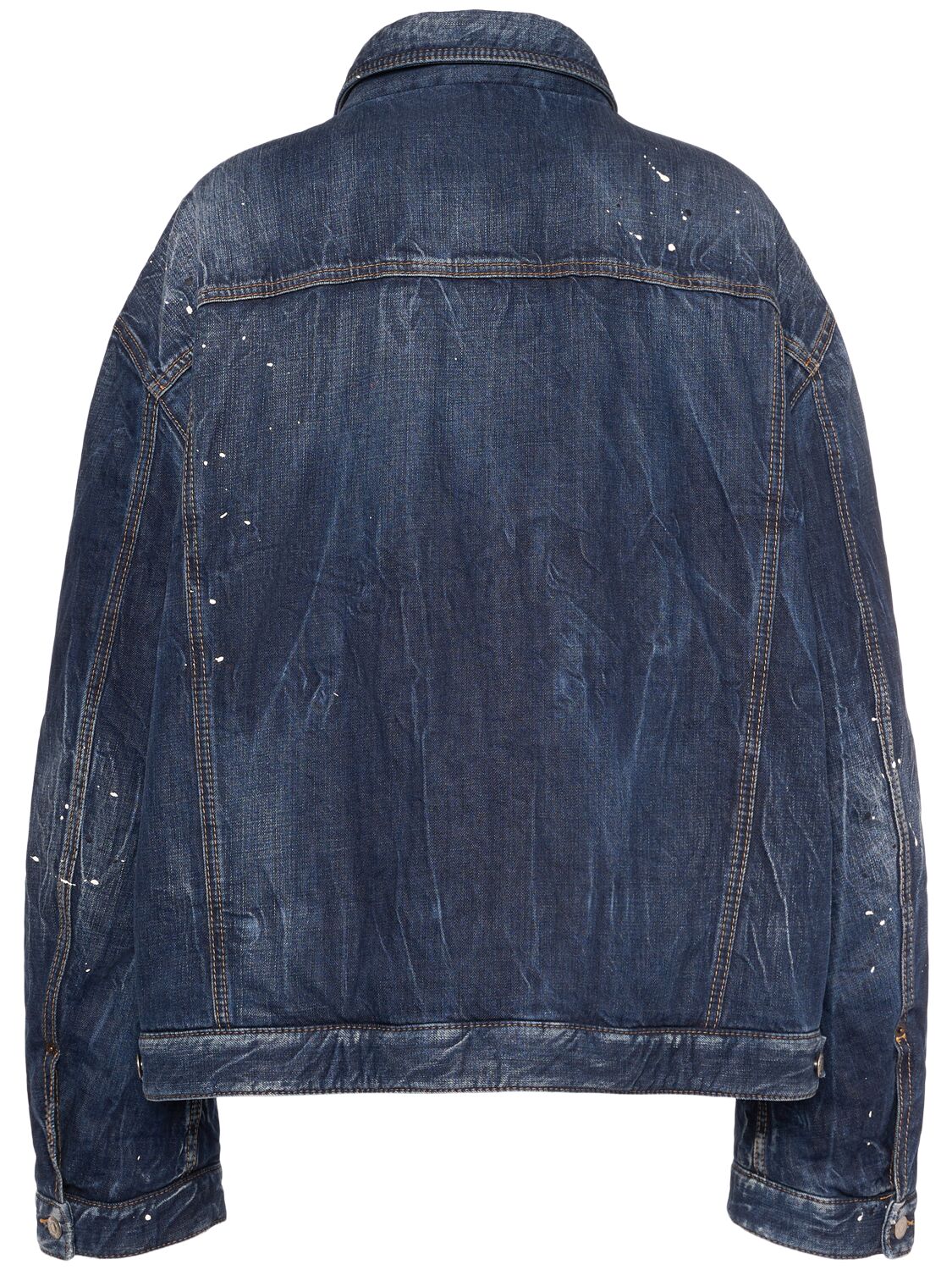 Shop Dsquared2 Padded Denim Over Jacket In Blue