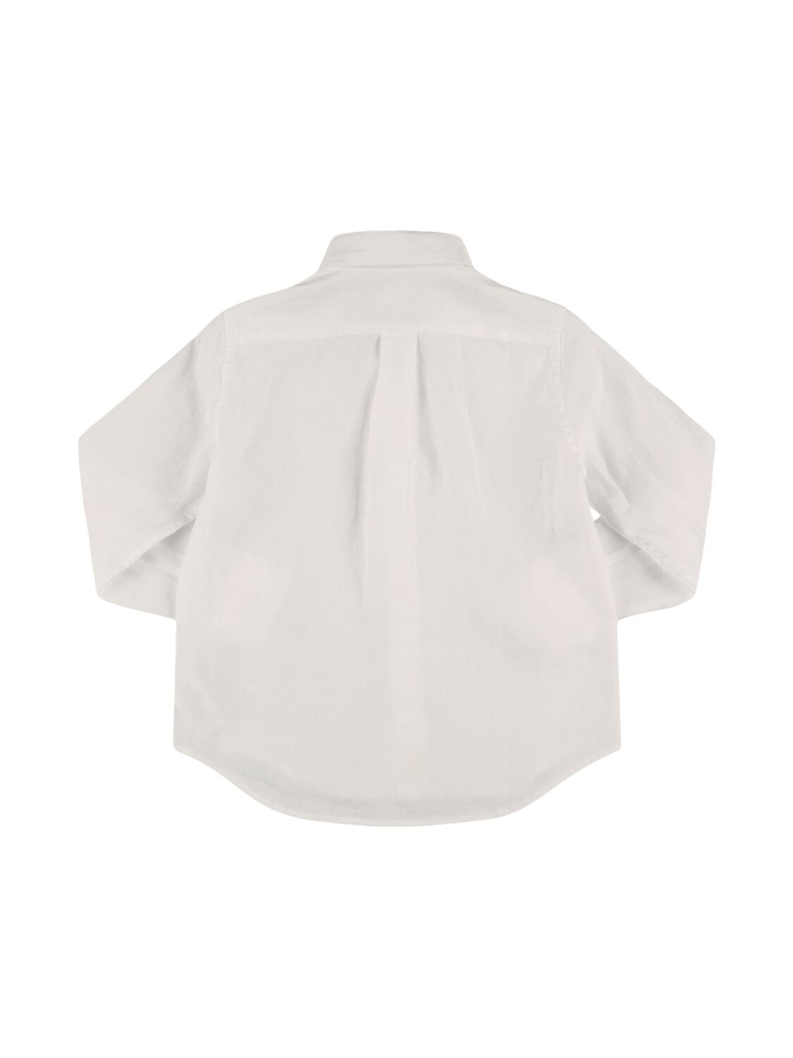 Shop Ralph Lauren Logo Embroidery Linen Shirt In White