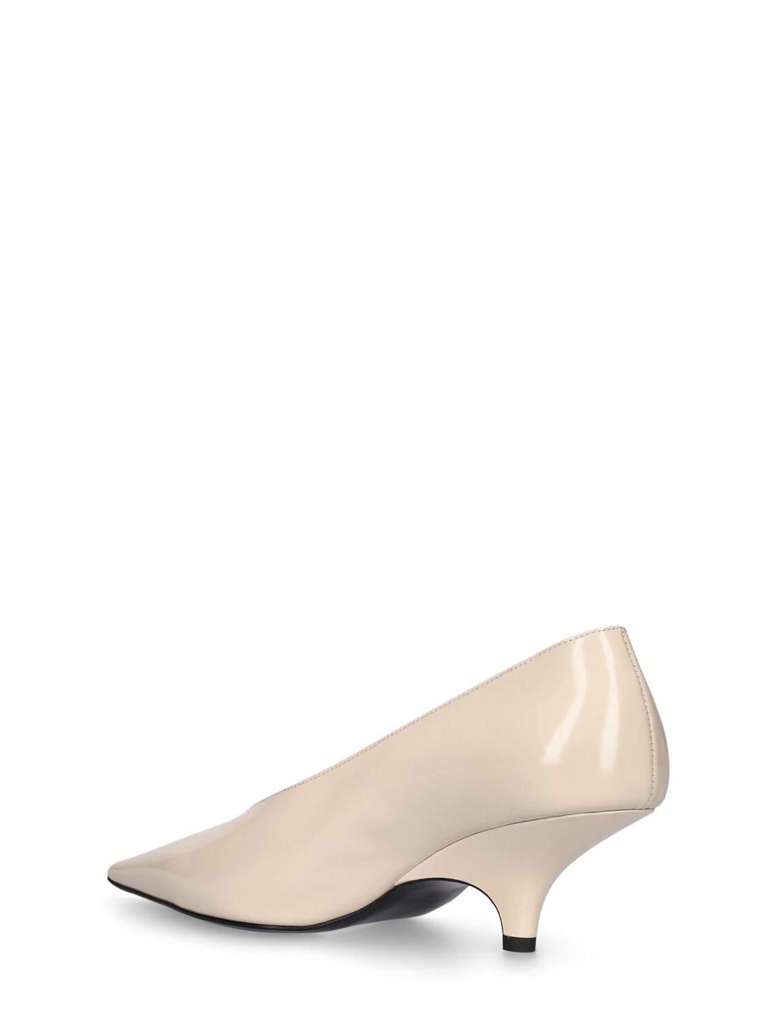 Shop Totême 55mm The Wedge-heel Leather Pumps In Cream