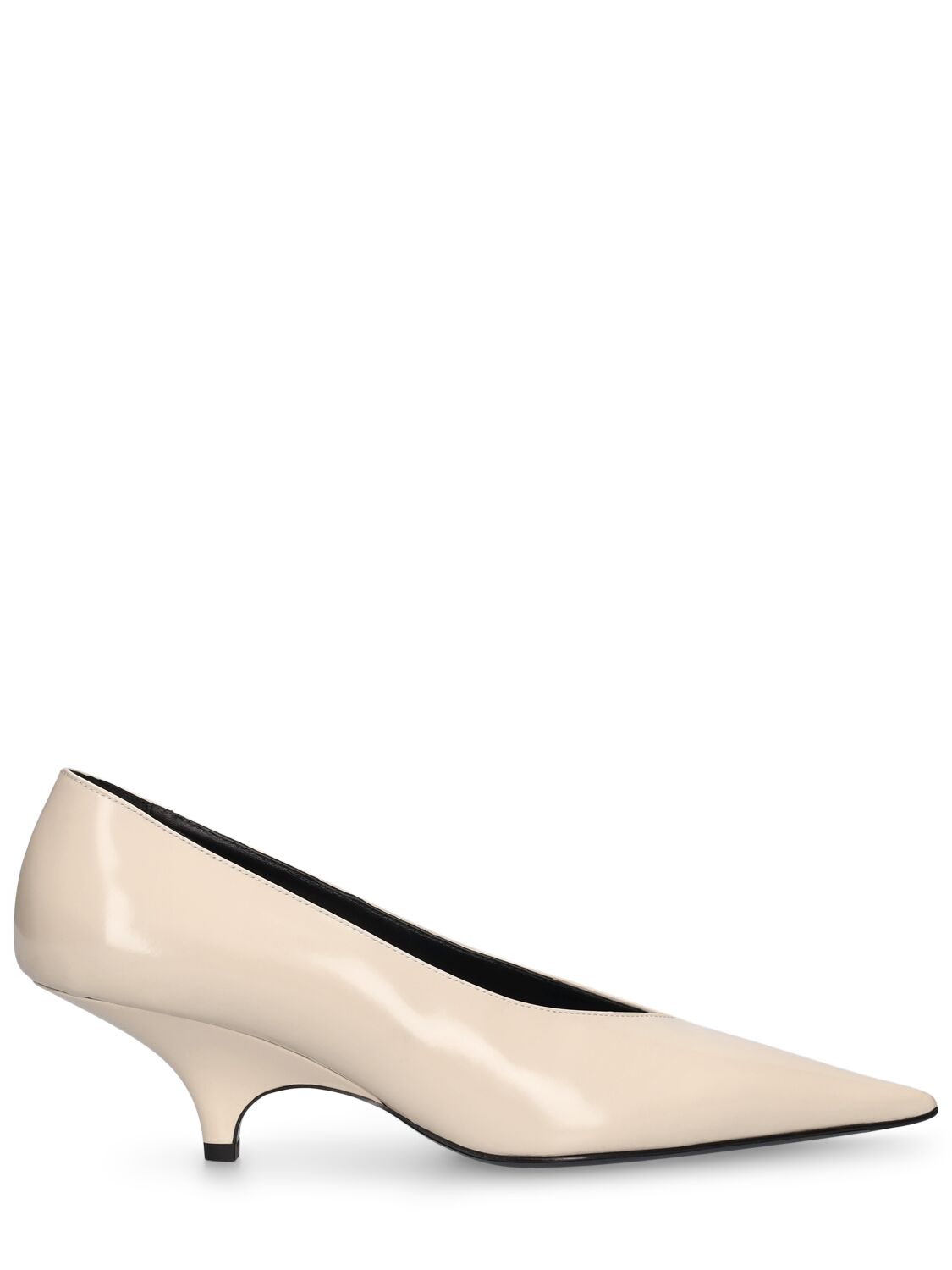 Totême 55mm The Wedge-heel Leather Pumps In Cream