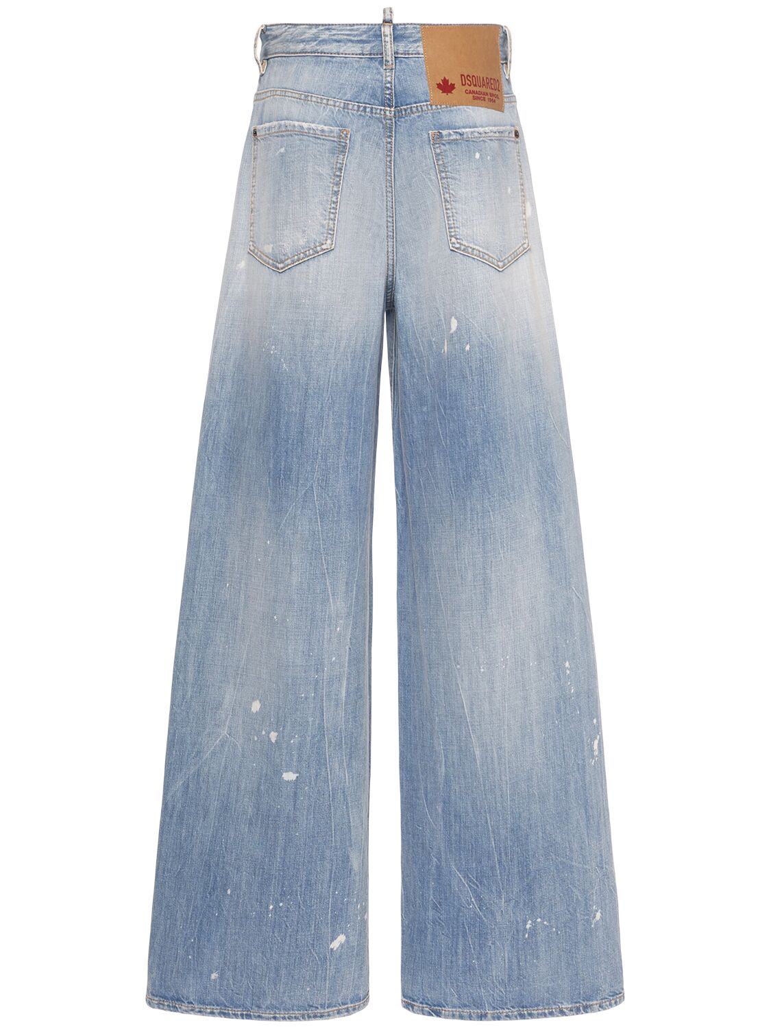 Shop Dsquared2 Traveller Medium Rise Denim Wide Jeans In Light Blue