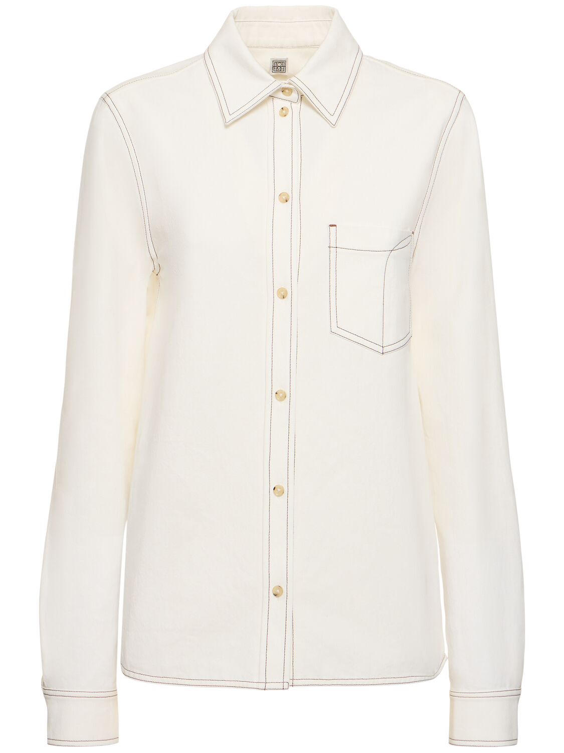 Totême Tumbled Organic Cotton Shirt In White