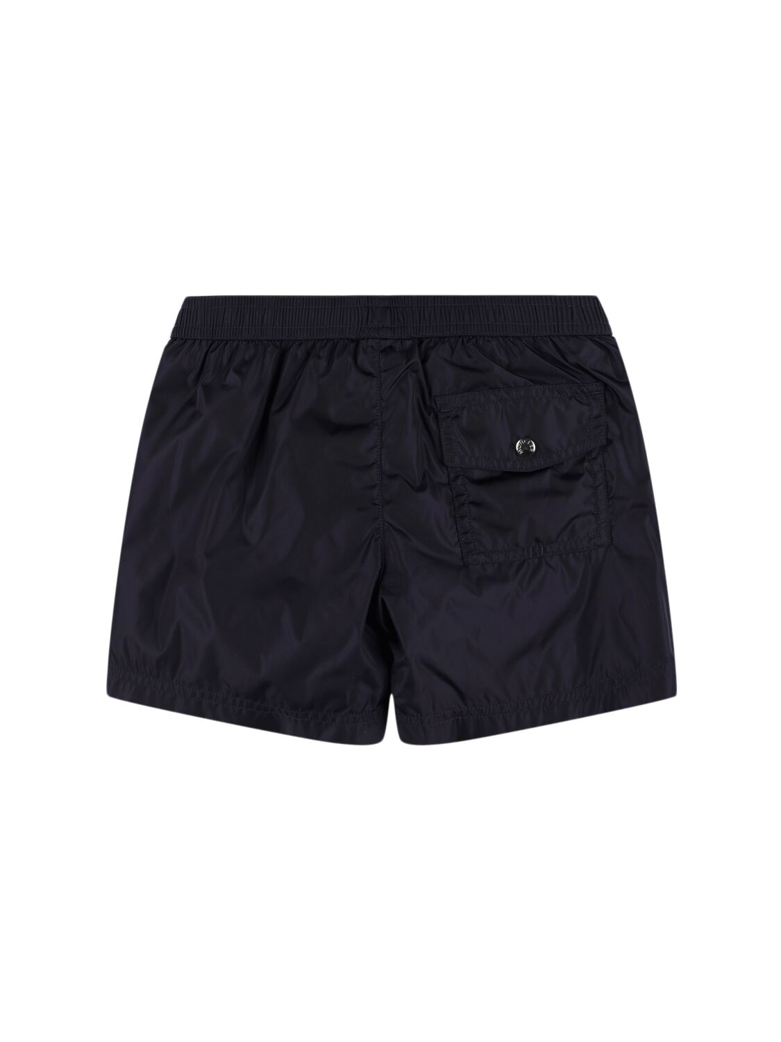 Shop Moncler Logo Nylon Swim Shorts In 海军蓝