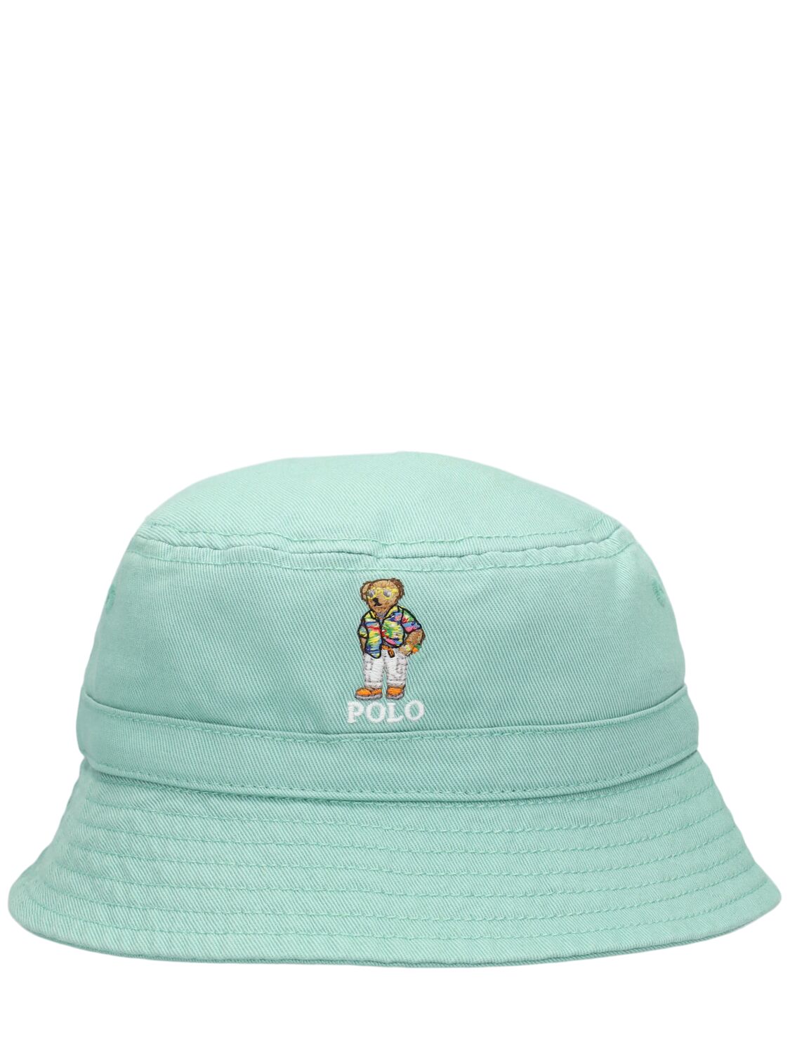 Ralph Lauren Babies' Bear Logo Cotton Bucket Hat In Green