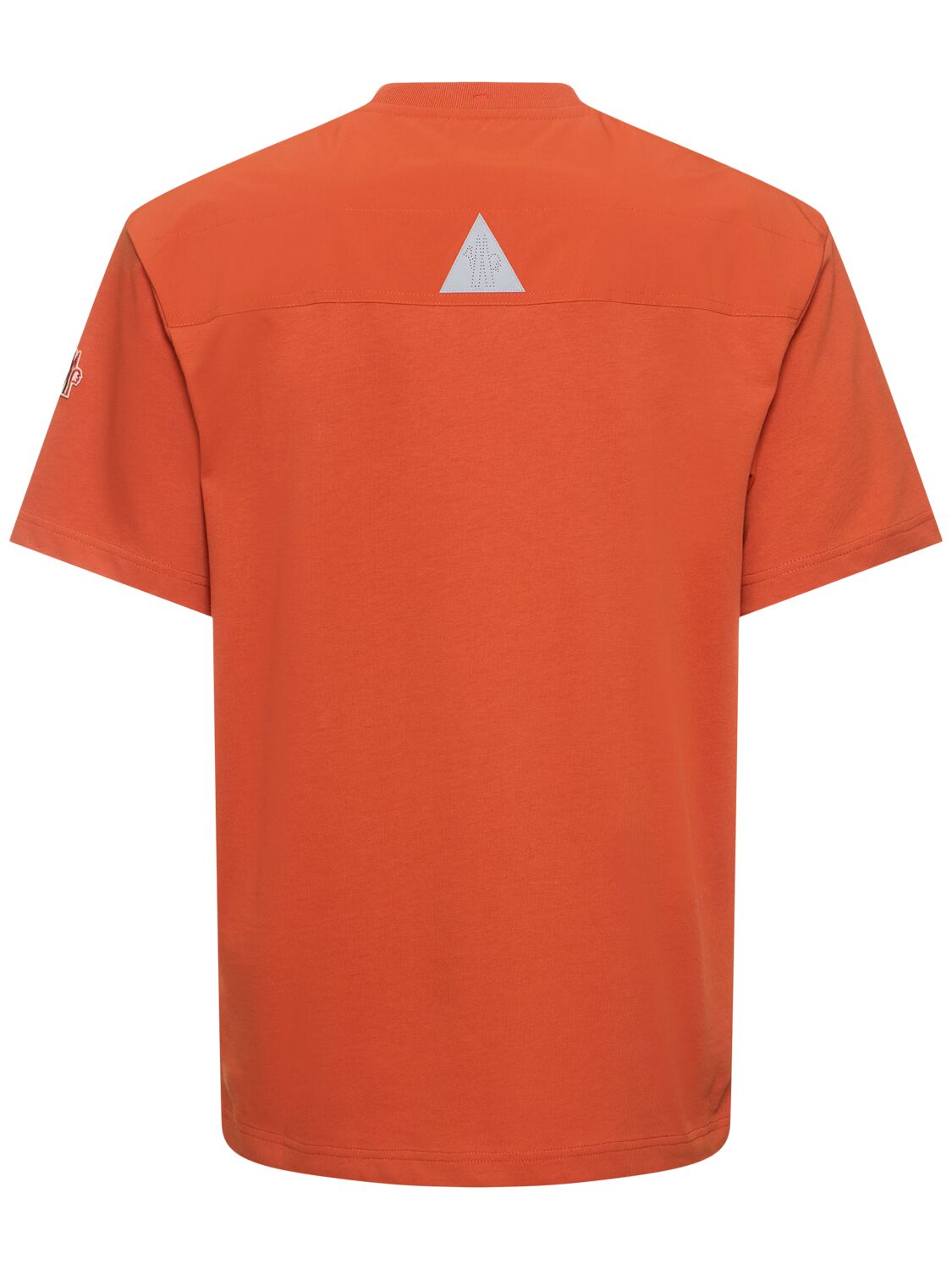 Shop Moncler Logo Cotton T-shirt In Orange