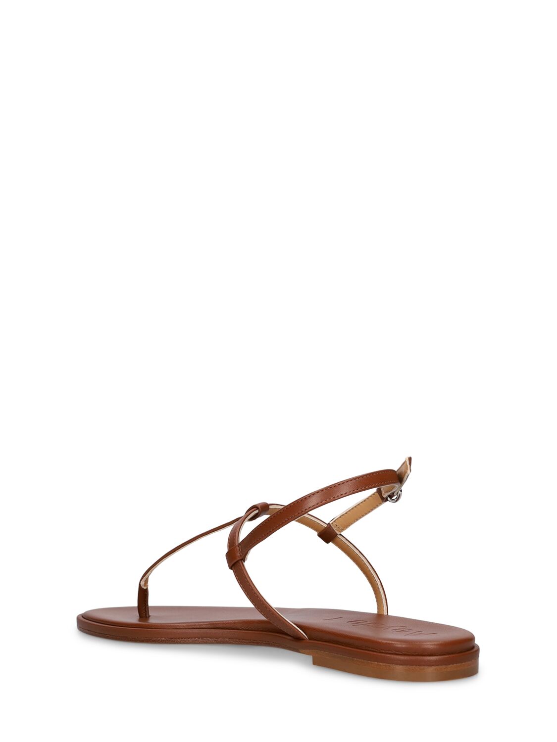 Shop Aeyde 10mm Nala Nappa Leather Flat Sandals In Brown