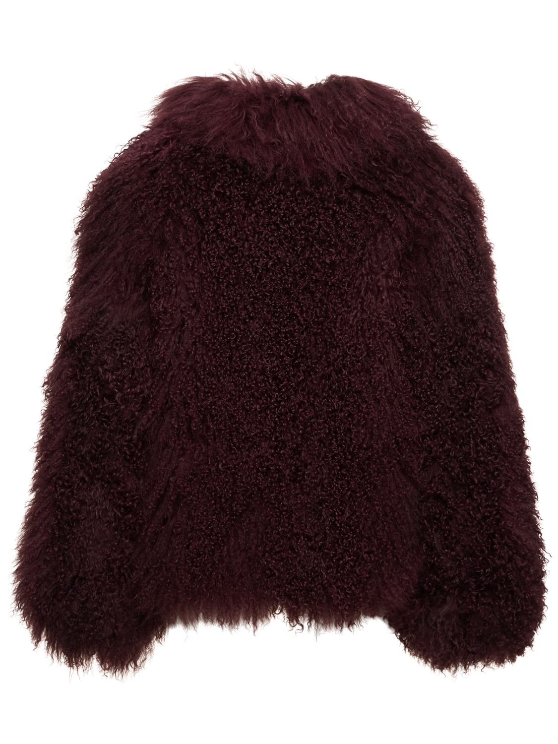 Shop Attico Mongolia Fur Short Coat In Purple