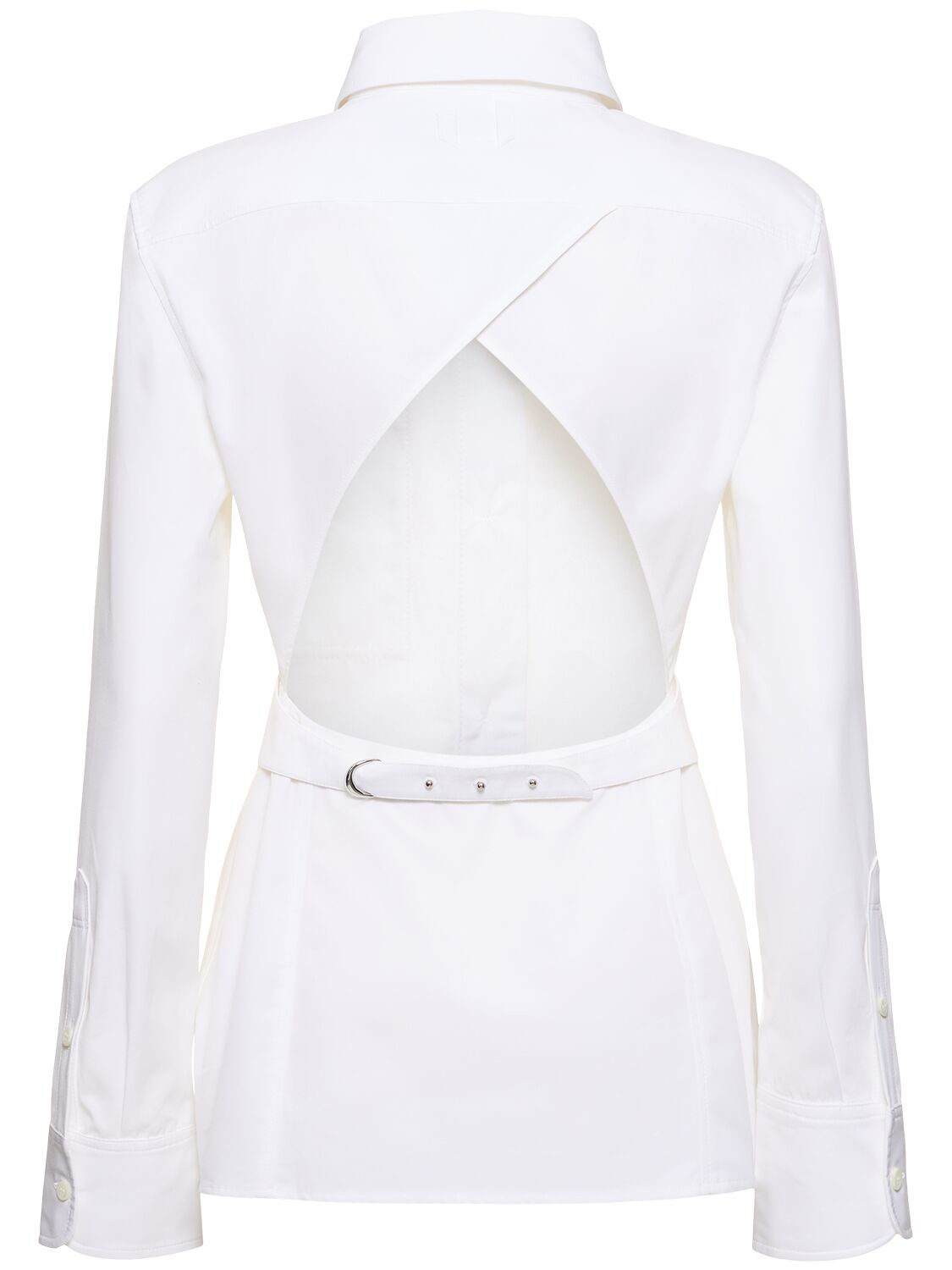 Shop Jacquemus La Chemise De Costume Open Back Shirt In White