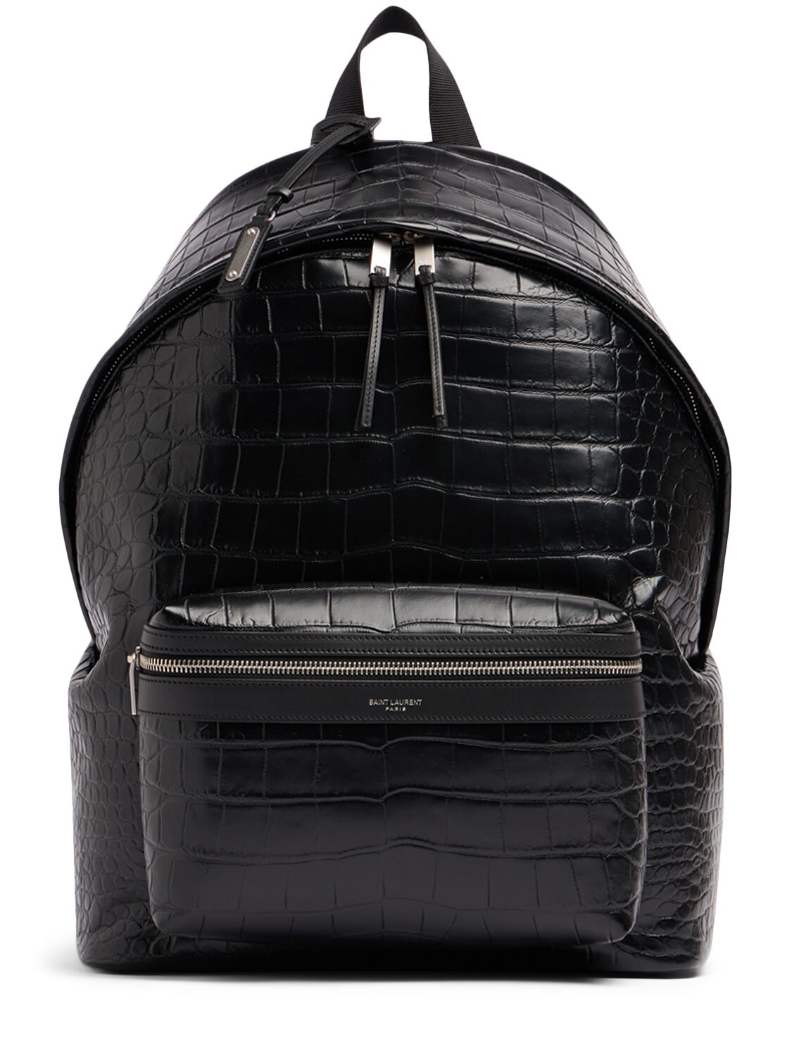 Croc Embossed Leather Backpack