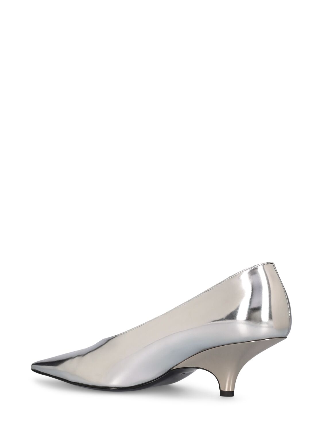 Shop Totême 55mm The Wedge-heel Mirror Pumps In Mirror Silver