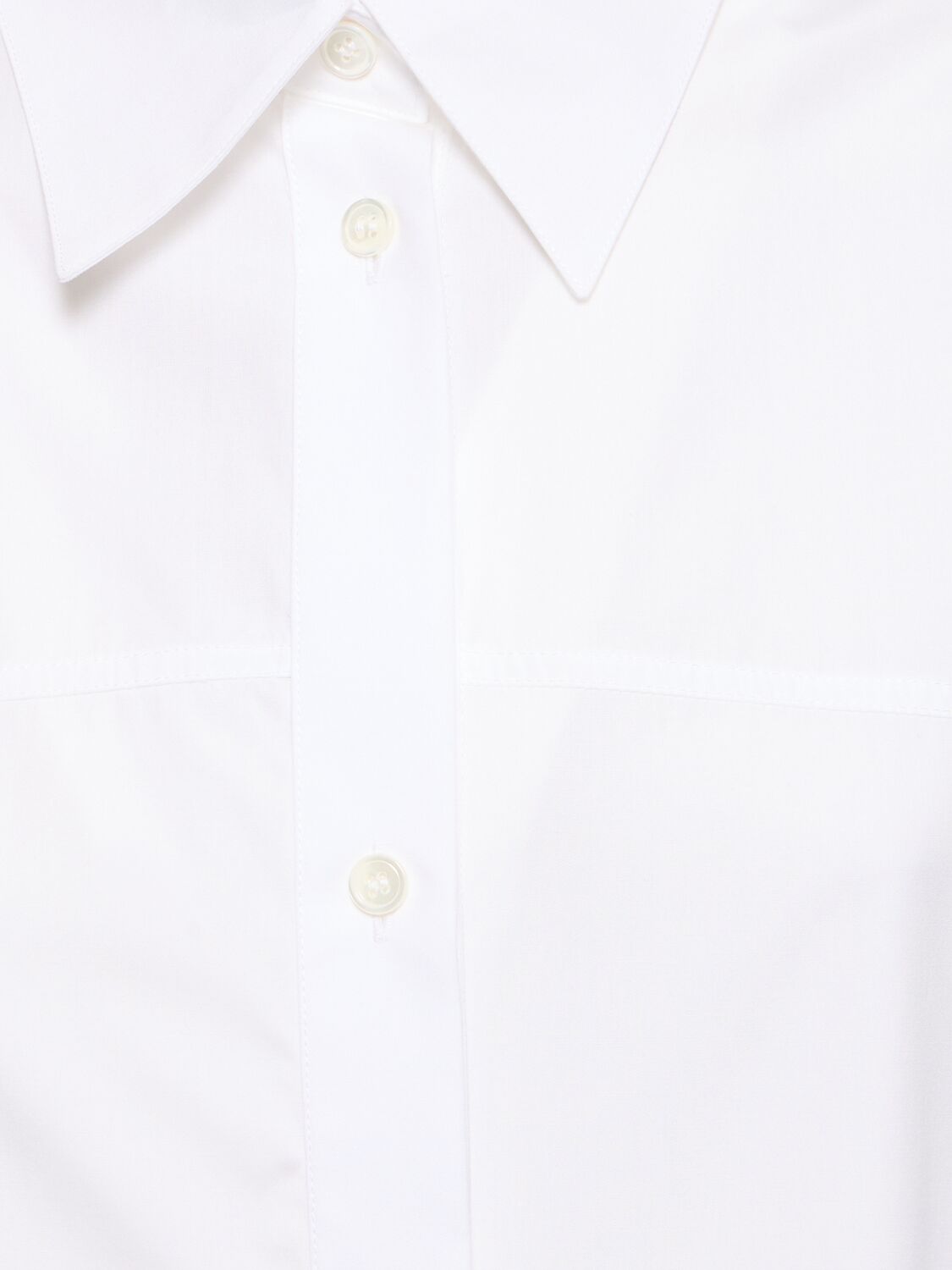 Shop Marni Cotton Poplin L/s Midi Shirt Dress In White