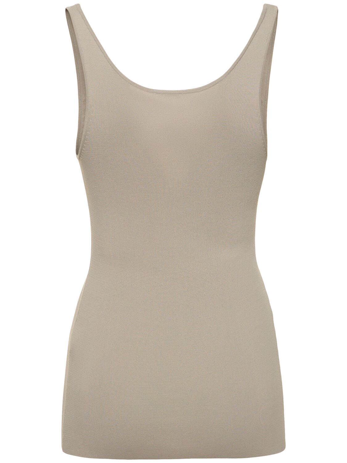 Shop Totême Compact Knit Viscose Tank Top In Grey