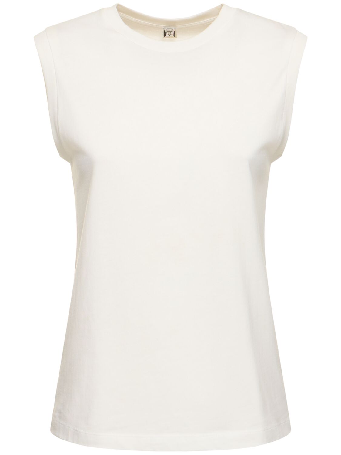 Totême Sleeveless Organic Cotton Jersey Top In White