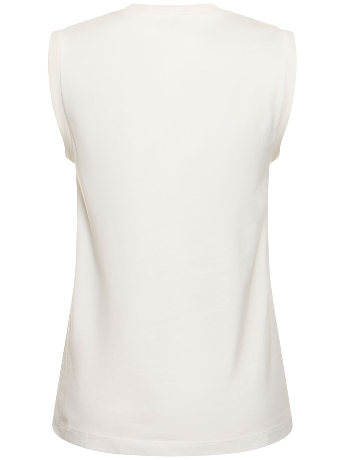 Shop Totême Sleeveless Organic Cotton Jersey Top In White